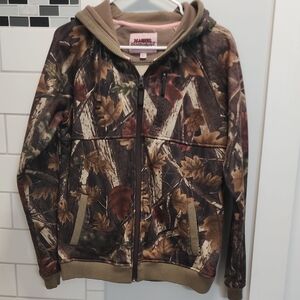 Masters Women's Camouflage Bomber Jacket in Brown & Green